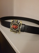 Czarny skórzany pasek Slayer 