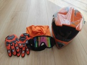 Kask City Bike pomarańczowy L- 59-60 zestaw + kominiarka i rękawiczki