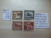 4szt. znaczki Mi 634 Niemcy 1936r. ARCHITEKTURA  Rzesza Reich Budynki
