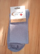 skarpety skarpetki 44-46 zdrowotne bezuciskowe szare Medical Line 