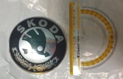 EMBLEMAT ZNACZEK LOGO SKODA na PRZÓD/TYŁ 90mm do samochodu 