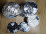 Srebrne monety bulionowe, Liść, Filharmonik. Większa ilość = NIŻSZA CENA