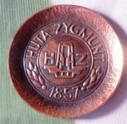Huta Zygmunt  Miedziany talerz 