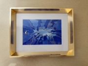 Akwarela Złota Rybka 10x15 w złotej ramie | Unikat