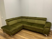 Narożnik prawostronny Lince rozkładany z pojemnikiem zielony