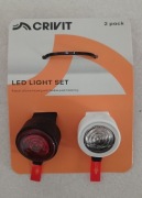 CRIVIT Zestaw lampki rowerowe, sygnalizacyjne turystyczne LED, silikon