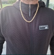 Srebny pozlacany 14 karatowym zlotem Łańcuszek Cartier 925 68 gram 