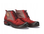 Eleganckie męskie buty w kolorze czerwonym – ręcznie robione we Włoszech
