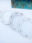 Talerze porcelana głębokie złocone zastawa stołowa komplet