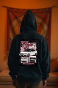 Męska Czarna Bluza M Białe Audi Sakura Kwiat Wiśni
