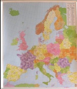 Mapa ścienna z kodami pocztowymi z rurkami i sznurkiem na sciane 