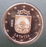 ŁOTWA 2025 2 CENTY UNC !!!!!!!!!!