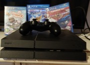 Ps 4 1000GB + pad + kierownica + 3 gry