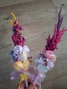 Zestaw palmy wielkanocne palma rodzic dziecko róż fiolet lila kwiaty