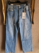 Spodnie damskie szerokie  jeansowe M.Sara L 