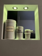 Stare porcelanowe pojemniki apteczne receptura 