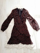 Topshop piękna sukienka koronka marszczenia falbanki XS 34
