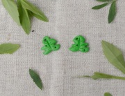 Kolczyki liść monstera handmade