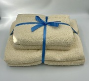 Komplet 4 ręczników bawełnianych Gotowy prezent  Ecru