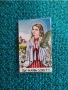 Obrazek z relikwią św.Maria Goretti.