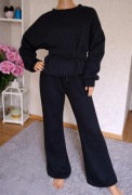 Komplet bluza oversize spodnie dzwony zestaw damski