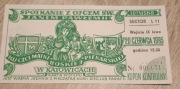 Karta wstępu na spotkanie z JP II w Katowicach 1983