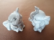 Słoniki porcelanowe para.Dwie figurki wys.10cm.