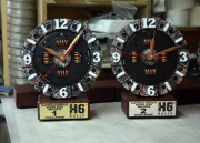 Zegar stojący sprzęgło scrap metal art loft patyna