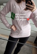 Sweterek pudrowy róż modal wiskoza angora S/M