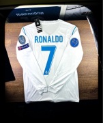 (M) CRISTIANO RONALDO 7 REAL MADRYT 2017/18 LIGI MISTRZÓW LONG SLEEVE BIAŁA