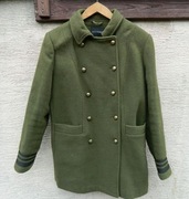 Zielona, dwurzędowa kurtka khaki w militarnym stylu 40/42
