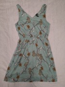 Zielona miętowa zwiewna elegancka sukienka w kwiatki Vero Moda 34 jak nowa