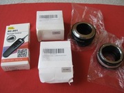 dwa adaptery do obiektywów plus wyzwalacz przewodowy rc-201 e3 