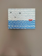 Obraz Czerwona Łódka 18x24 – Marynistyczny Styl