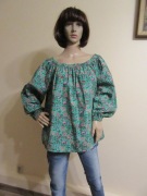 BODEN zielona bluzka nadruk boho folk bawełna jak nowa _ 46/48