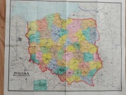 Mapa Polski dwustronna 1977 r PRL