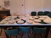 Piękny, porcelanowy zestaw obiadowy 43el.