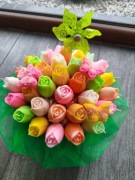 Box wiosennych tulipanów z naturalnych świec sojowych z aromatem