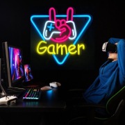 Neon LED gamingowy na Ścianę RGB USB - Styl i Kliat Lampka LED Prezent 