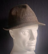 Stylowy kapelusz męski fedora handmade – unikat vintage H. Borys Warszawa