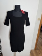 Sukienka damska czarna z krótkim rękawem elegancka Hugo Boss rozmiar m