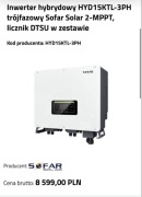 Inwerter hybrydowy HYD15KTL-3PH trójfazowy Sofar