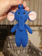 Breloczek zawieszka szydełkowa - słonik