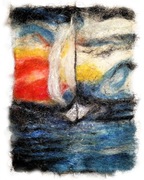 „Kontrast struktur” – obraz abstrakcyjny – sizal na podobraziu