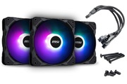 Zestaw trzech wentylatorów MSI 120 x 120 mm APA1225M12 aRGB + złączka