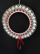 Ażurowa,okrągła ozdoba na okno lub ścianę,łapacz snów, boho,wianek na drzwi