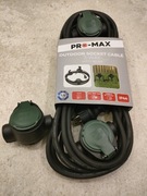 Przedłużacz zewnętrzny Pro-max 3 gniazda 7,5 m IP44 CZARNY