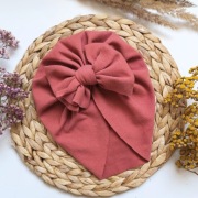 Czapka turban bordowy bordo z kokarda 80 86