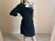 Czarna długa sukienka 100% wiskoza H&M 