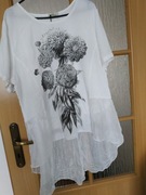 MADE IN ITALIA__ BIAŁA BLUZKA PRINT CYRKONIE__NOWA    __40